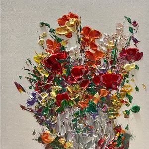 TODAY SALE…..ORIGINAL ACRYLIC FLORAL PAINTING